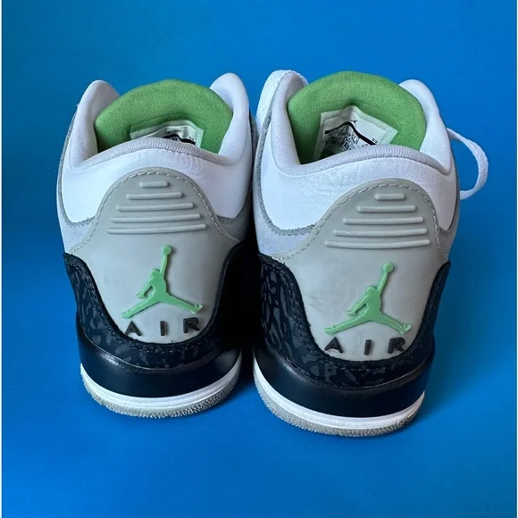 Jordan Retro 3 Chlorophyll Light Smoke Grey Black White 398614-006 sz： 5
